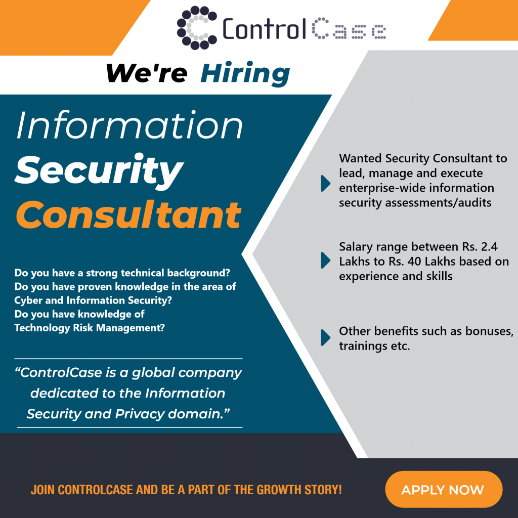 ControlCase Information Security Consultant Job Post